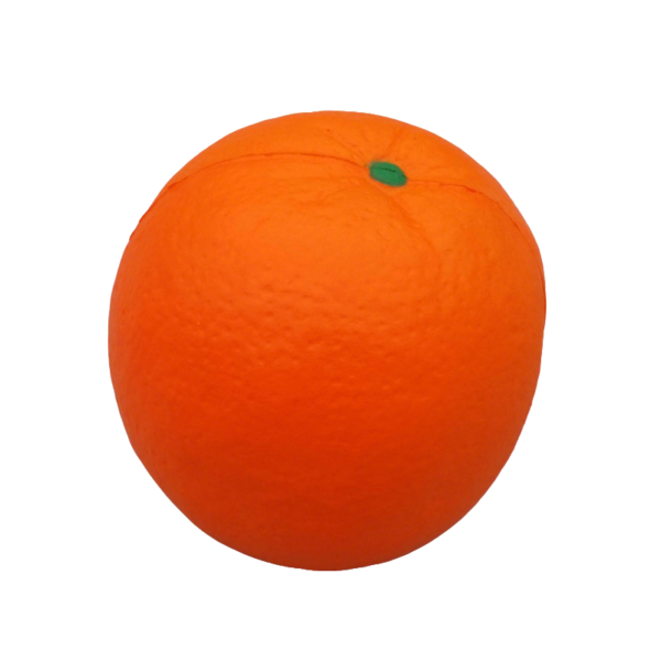 6.3CM Orange Stress Ball, Custom Logo PU Foam Fruit Squeeze Toy