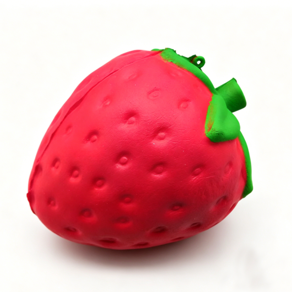 7.5*7.5*9.5CM Strawberry Stress Ball, Custom Logo PU Foam Fruit Squeeze Toy